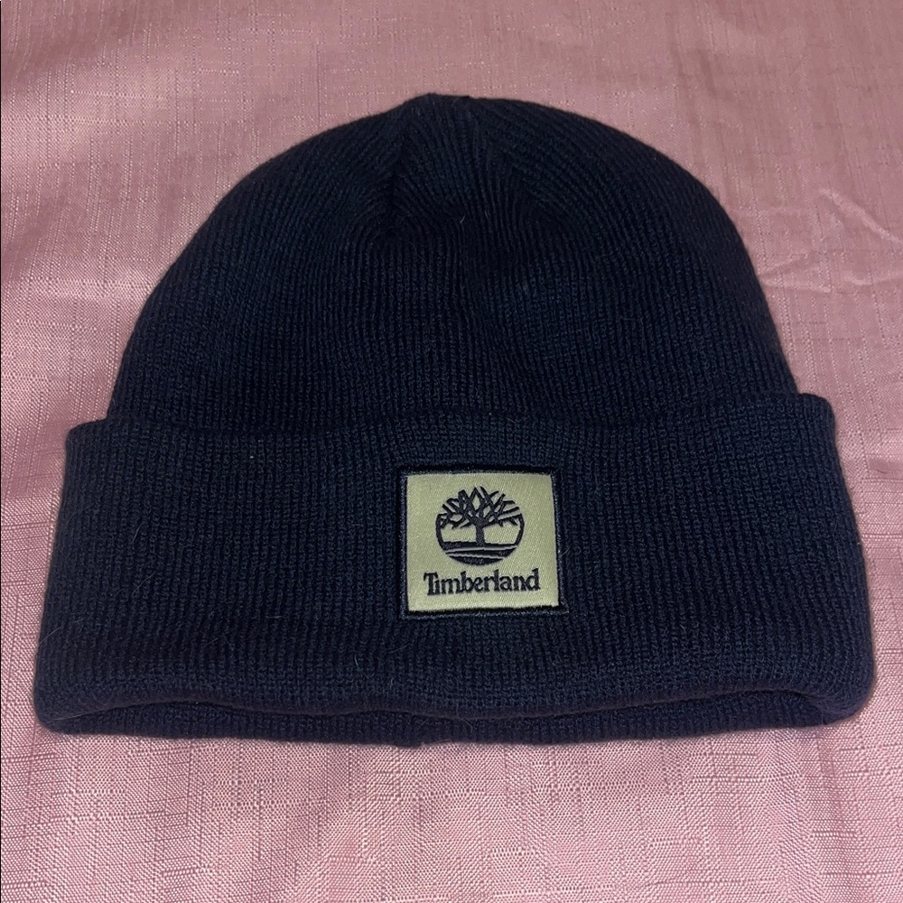 Timberland Dark Knit Beanie with Logo Patch